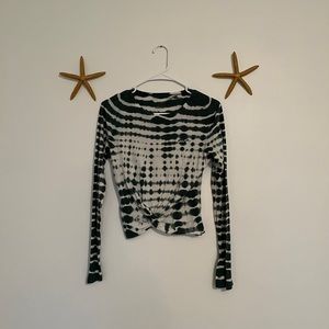 Green and white tie dye PINK sweatshirt